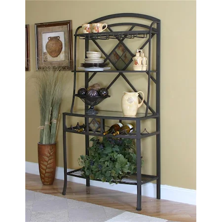 Stone Grout/Slate/Glass Baker's Rack